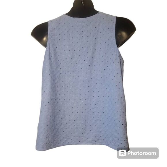 Izod Blue Split Neck Tank Top Women's Size Large - Picture 3 of 6